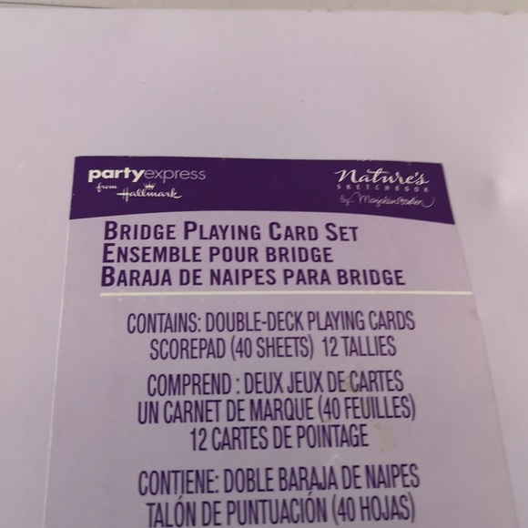 Hallmark New in Box Bridge Playing Card Set Purple with Pansies Design - Picture 5 of 5